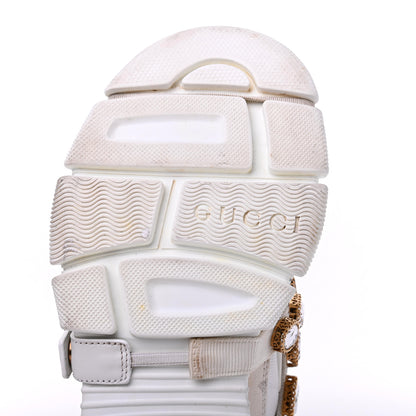 Gucci X SEGA Mesh Calfskin Suede Removable Crystals Womens Flashtrek Sneakers 38.5 Great White 21 of 23