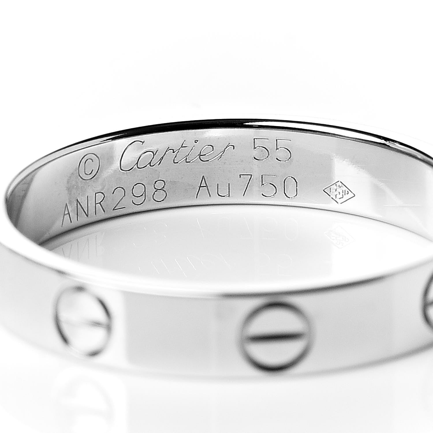 Cartier 18K White Gold 3.5mm LOVE Wedding Band Ring 55 7.25 4 of 4