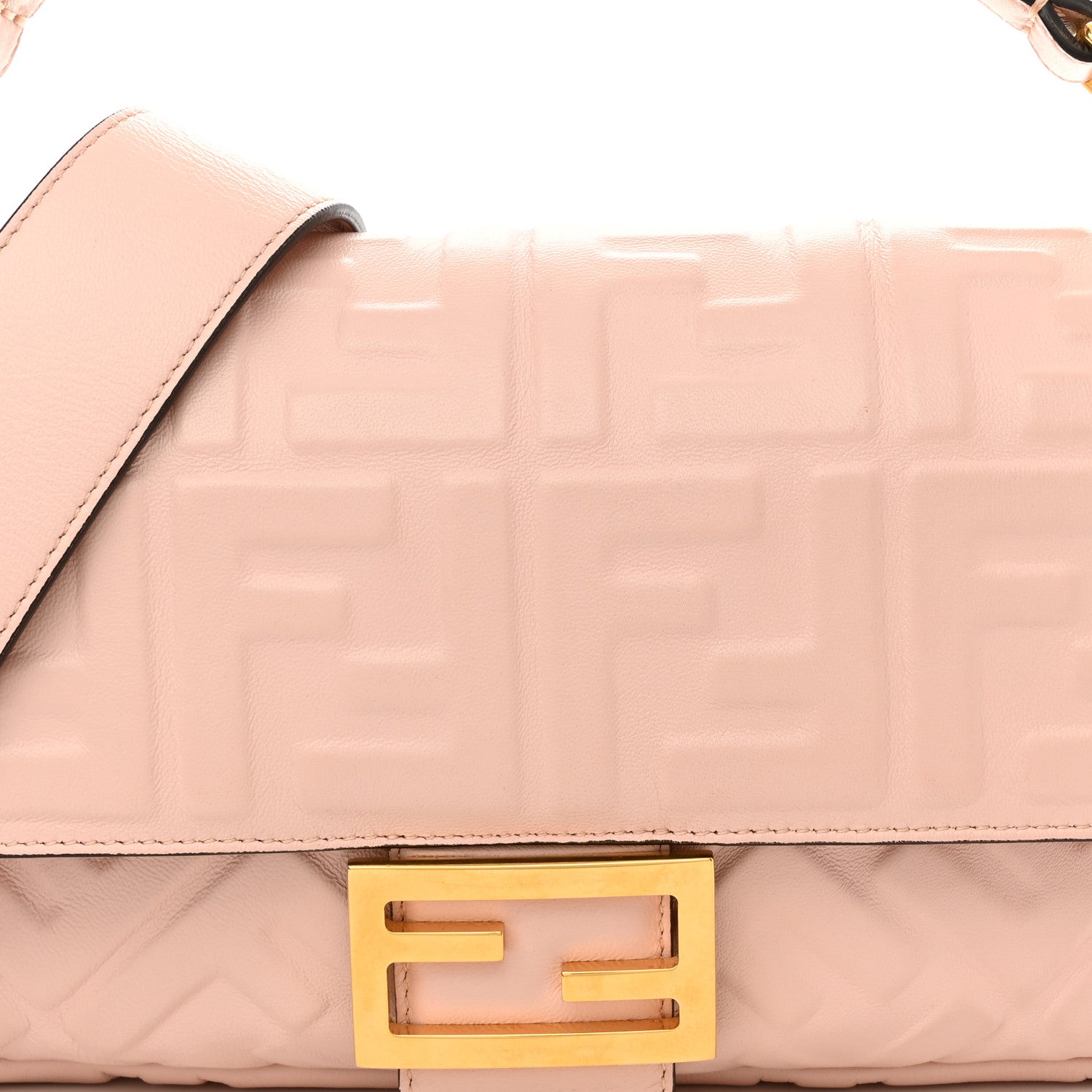 Fendi Nappa FF 1974 Embossed Baguette Rosa Quarzo 8 of 11