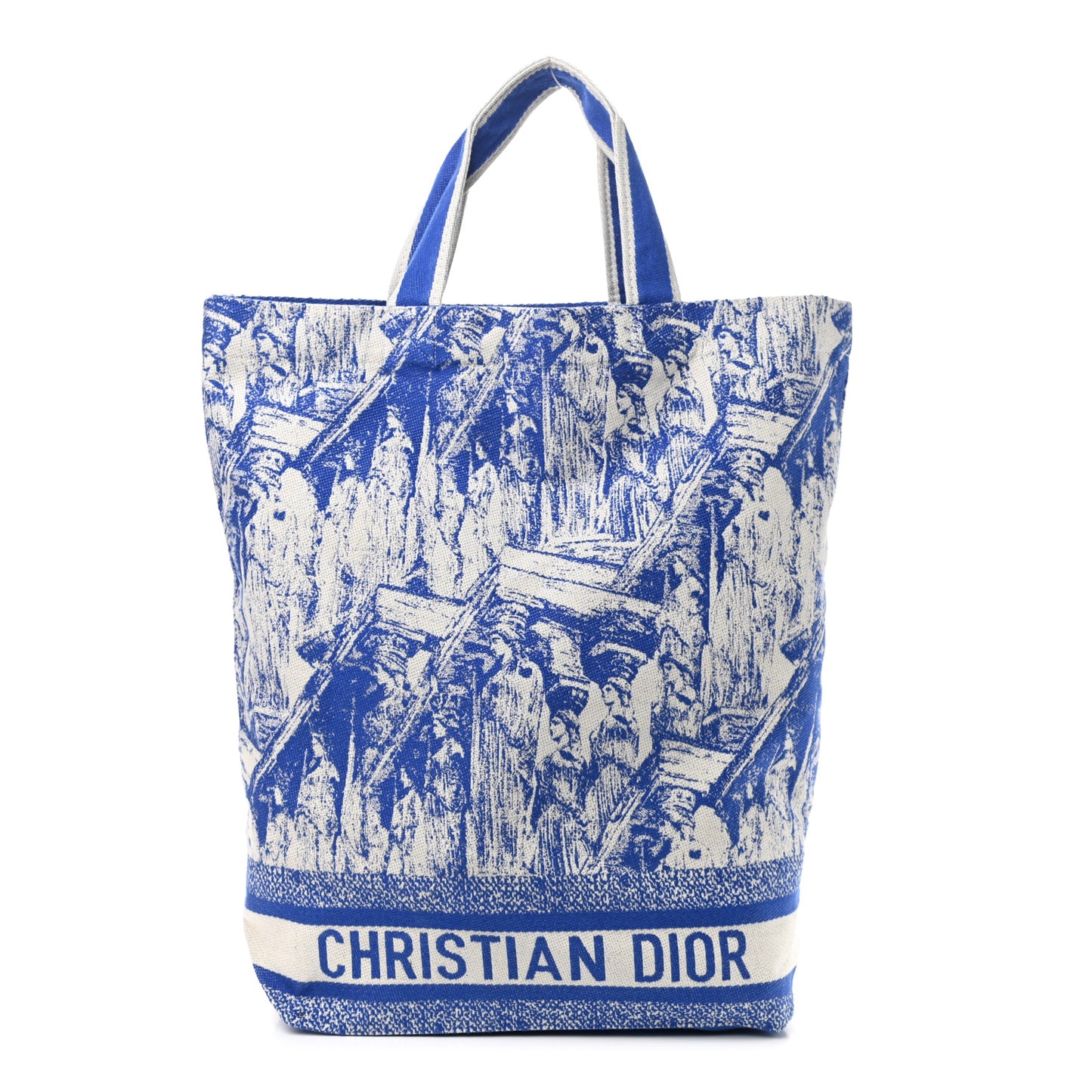 Canvas Print Cruise Tote Ivory Blue