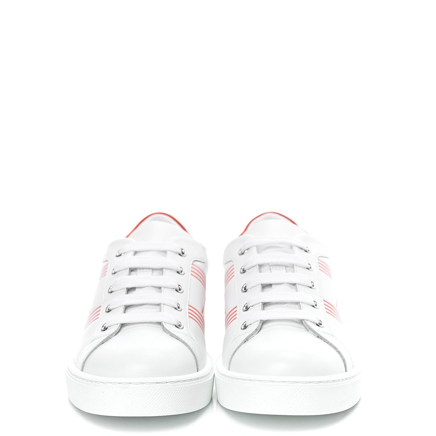 Calfskin Womens Advantage Sneakers 37 White Orange