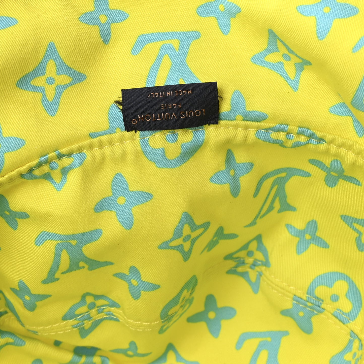 Cotton Monogram Reversible Play LV Bead Bucket Hat S Lime