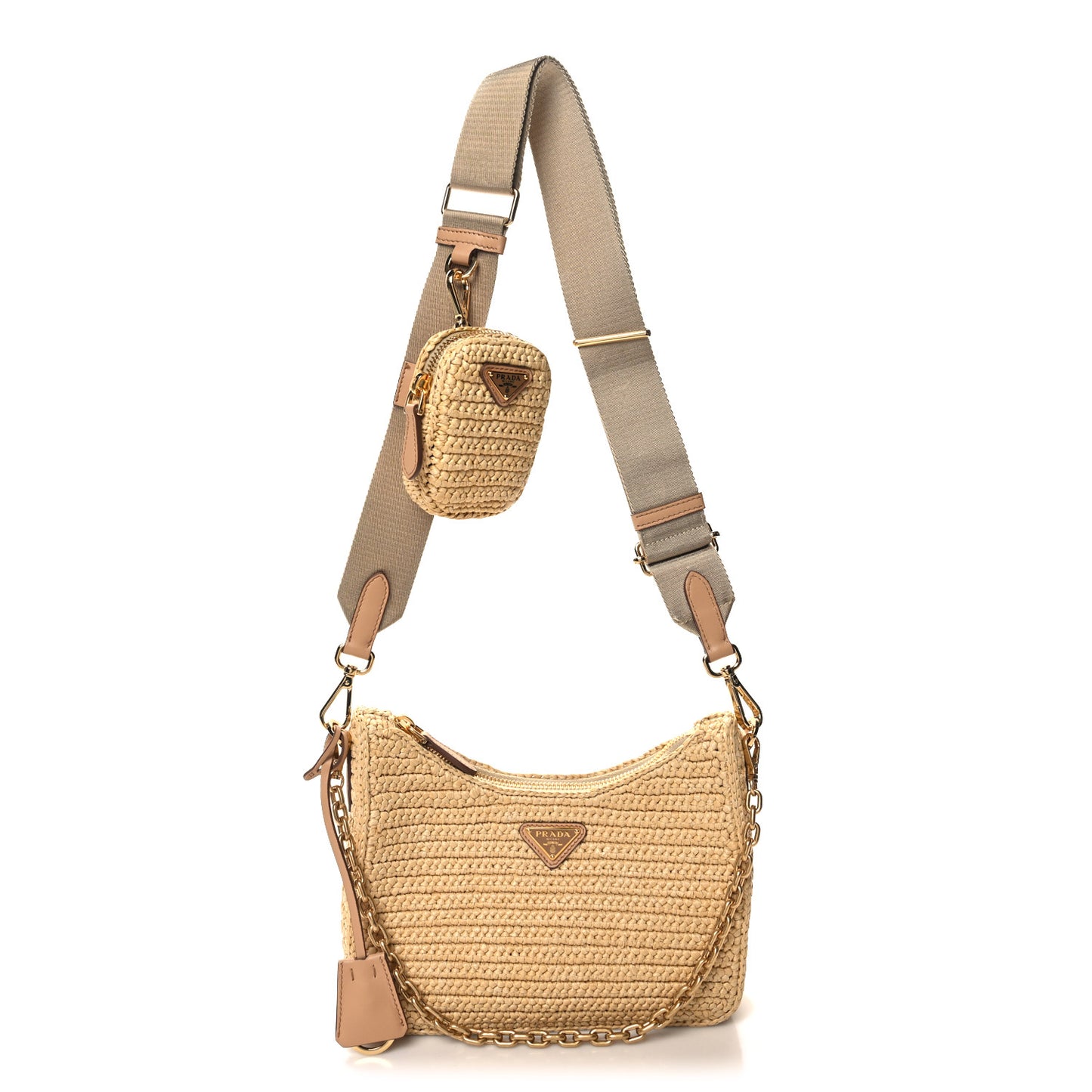 Yarn Raffia Effect Crochet Re-Edition 2005 Shoulder Bag Naturale