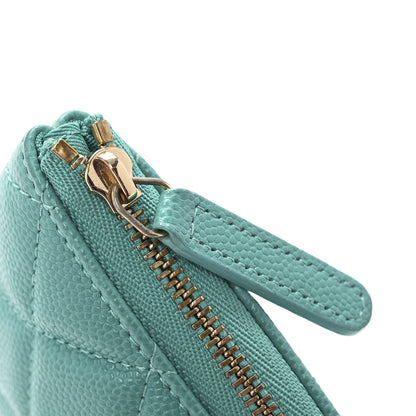 Chanel Caviar Quilted Small Cosmetic Case Turquoise 8 of 8