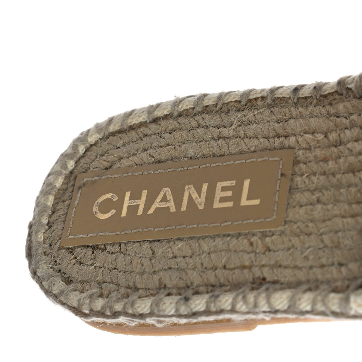 Chanel Denim CC Espadrille Mules 39 White Black 12 of 15
