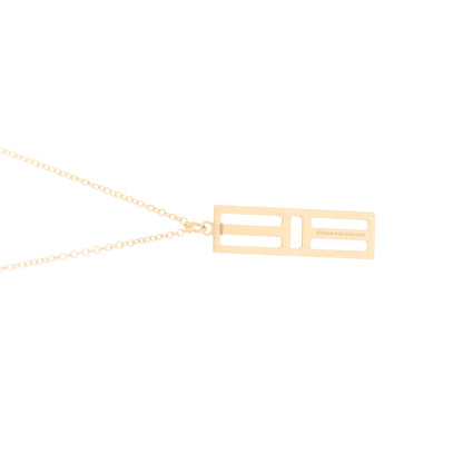 Tiffany 18K Rose Gold Diamond Tiffany T Two Open Vertical Bar Pendant Necklace 6 of 6