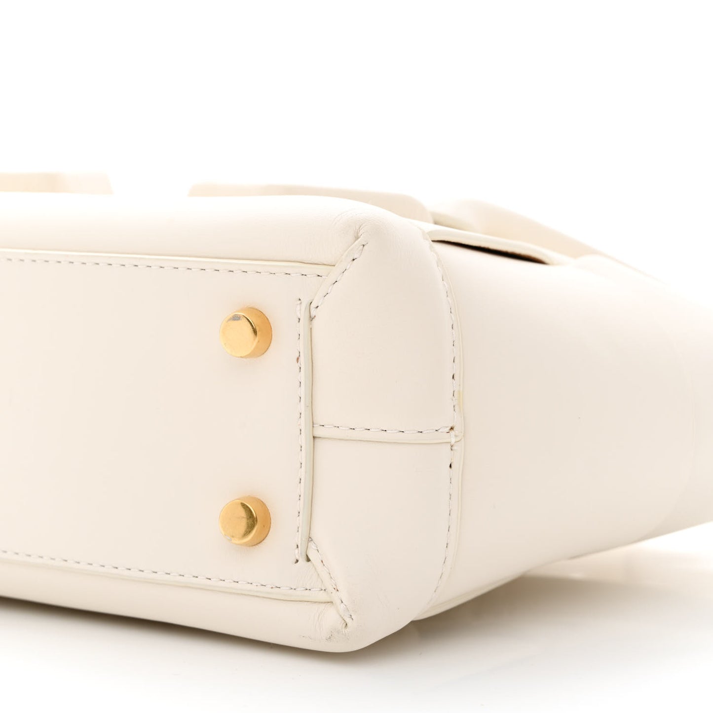 French Calfskin Maxi Intrecciato Mini Arco Bianco