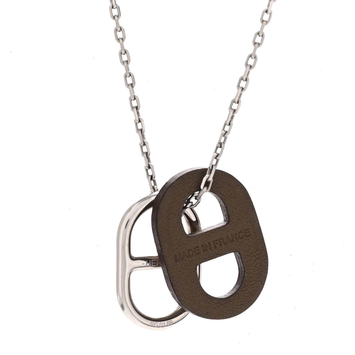 Hermes Swift O'Maillon Pendant Necklace Etoupe 4 of 4
