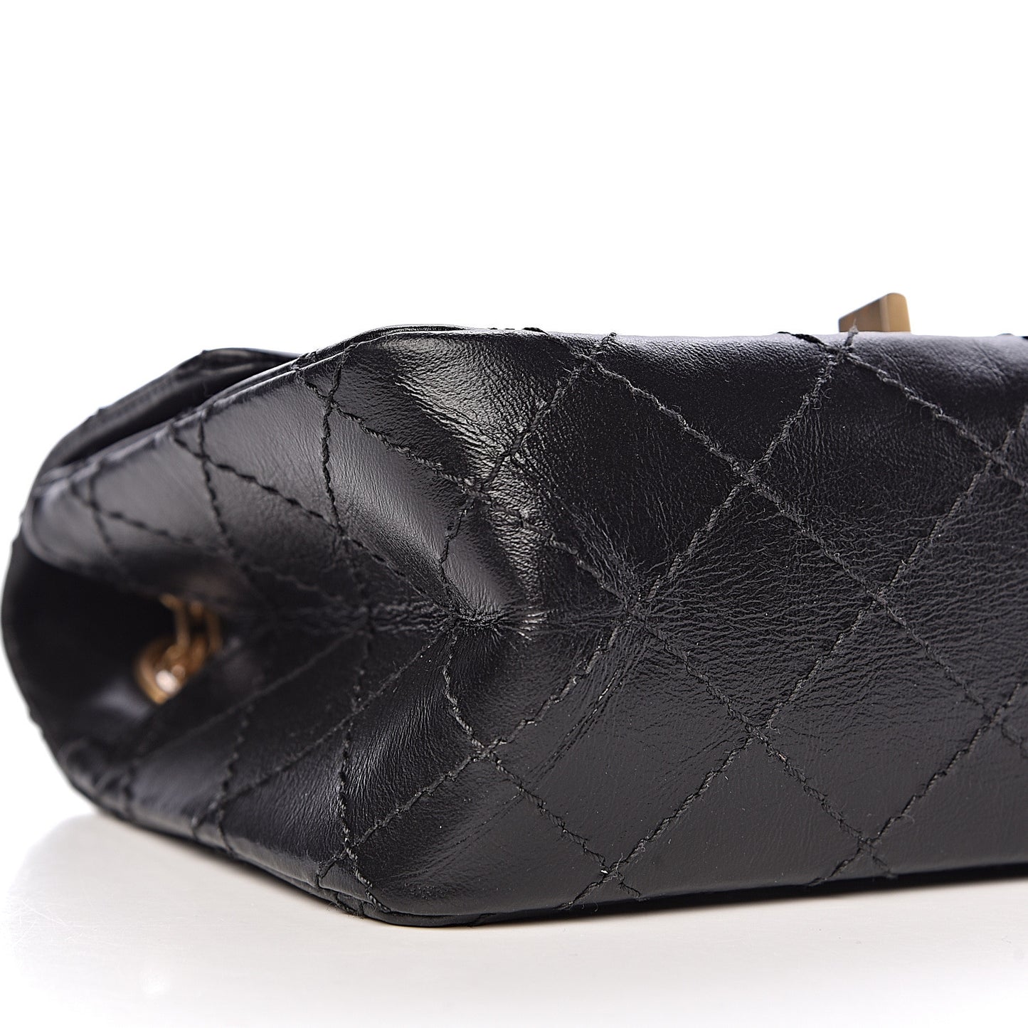 Aged Calfskin Quilted 2.55 Reissue Mini Flap Black