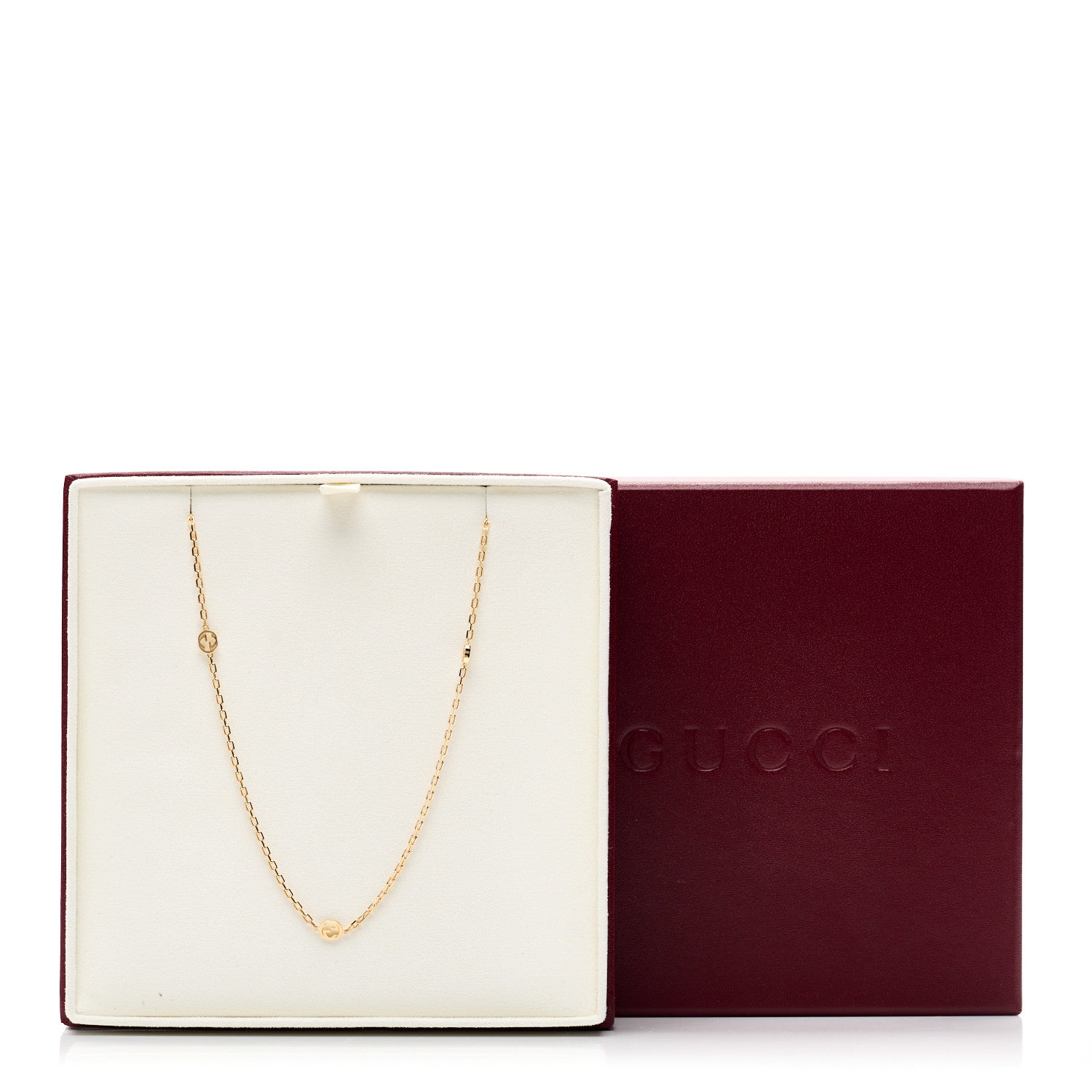 Gucci 18K Yellow Gold Running GG Station Necklace 5 of 5