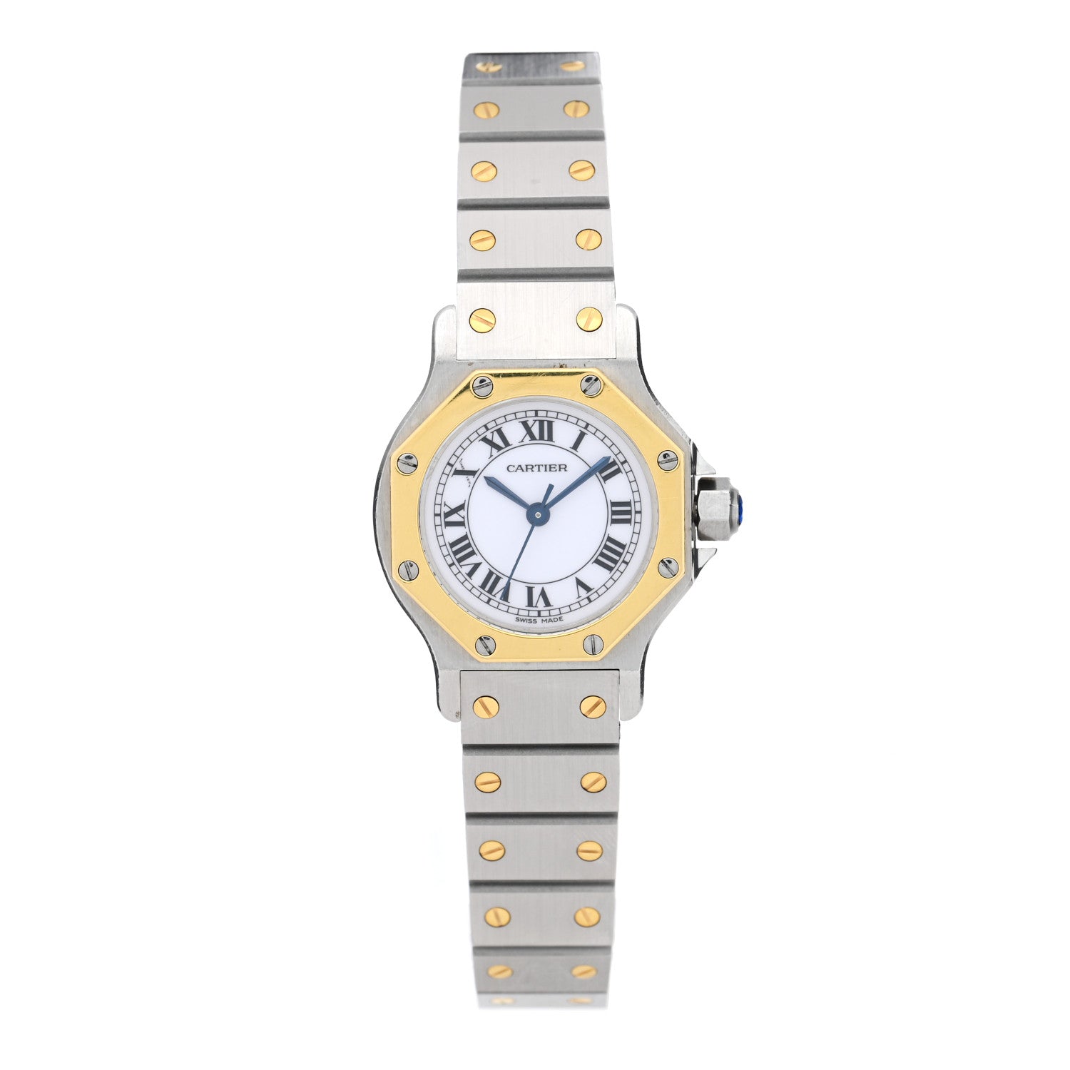 Cartier Stainless Steel 18K Yellow Gold 25mm Santos Octagon Automatic Watch 1 of 4