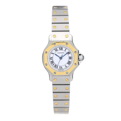 Cartier Stainless Steel 18K Yellow Gold 25mm Santos Octagon Automatic Watch 1 of 4