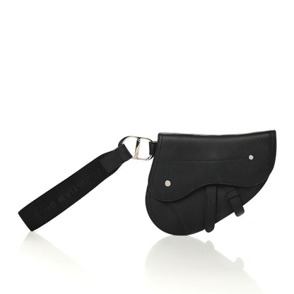 Christian Dior X KAWS Grained Calfskin Saddle Wristlet Black 9 of 9