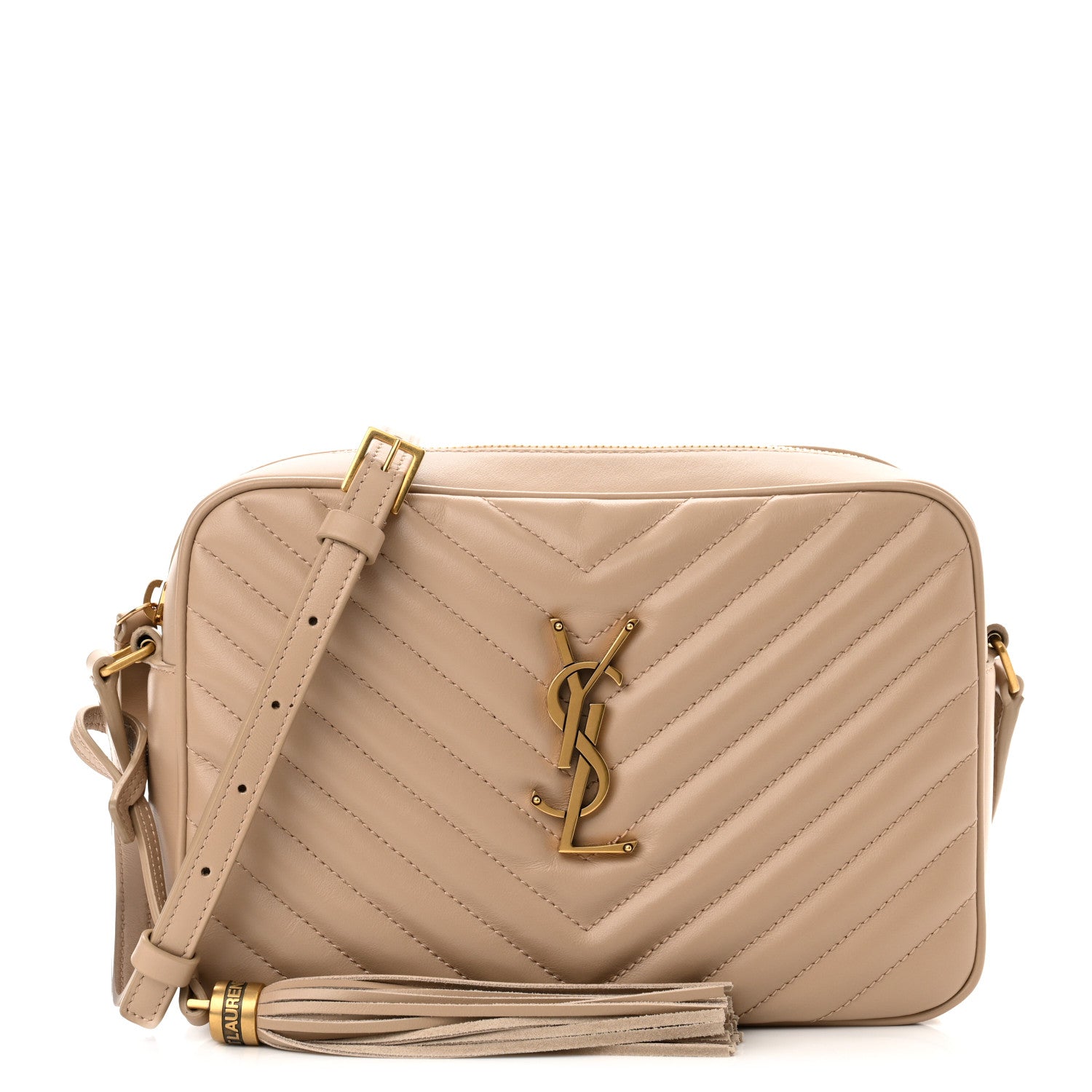 Saint Laurent Calfskin Matelasse Monogram Lou Camera Bag Dark Latte 1 of 9