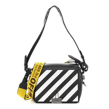 Off-White Calfskin Diag Striped Belt Bag Crossbody Black White 1 of 22