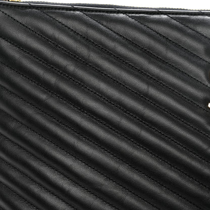 Saint Laurent Calfskin Matelasse Chevron Monogram Document Holder Black 9 of 9