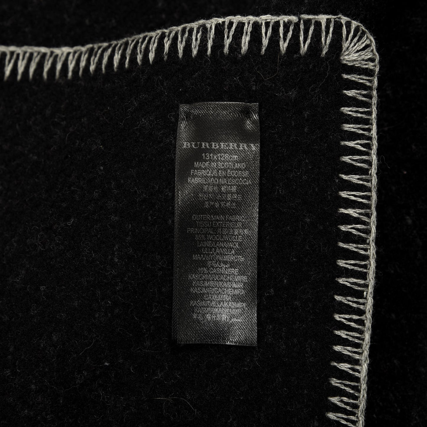 Cashmere Wool Mega Check Cape Scarf Scarf Grey