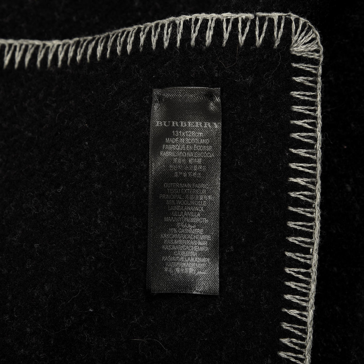 Burberry Cashmere Wool Mega Check Cape Scarf Scarf Grey 2 of 3