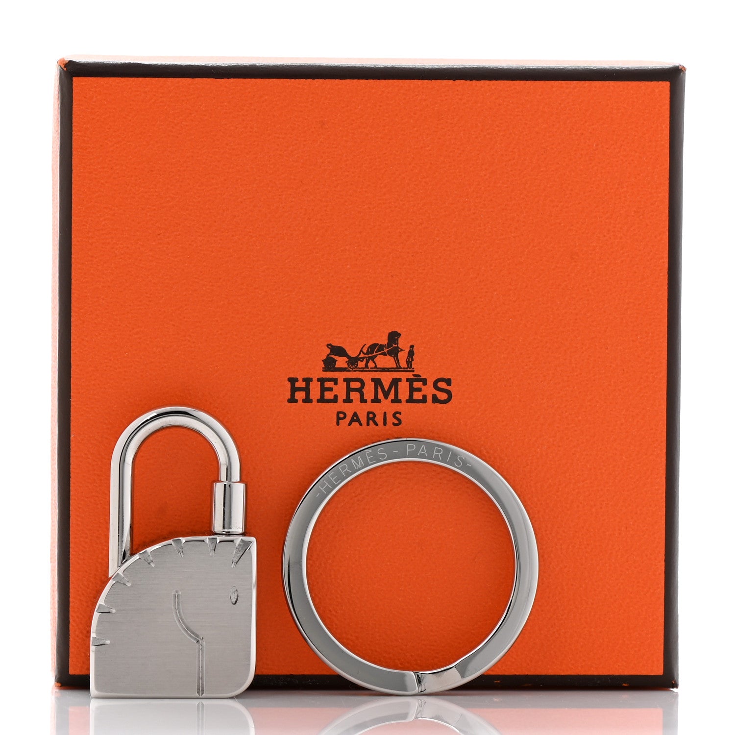 Hermes Palladium Cadenas Horse Key Ring 5 of 5