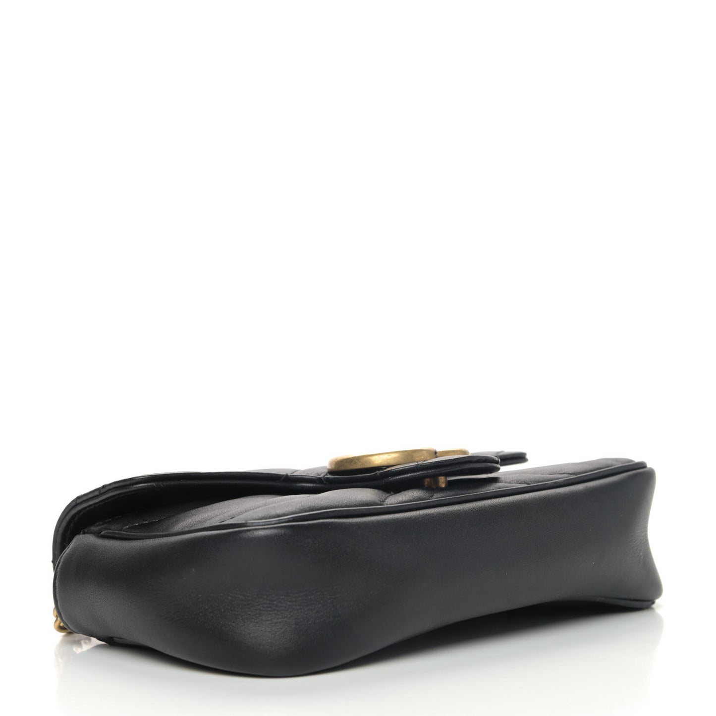 Calfskin Matelasse Super Mini GG Marmont Shoulder Bag Black
