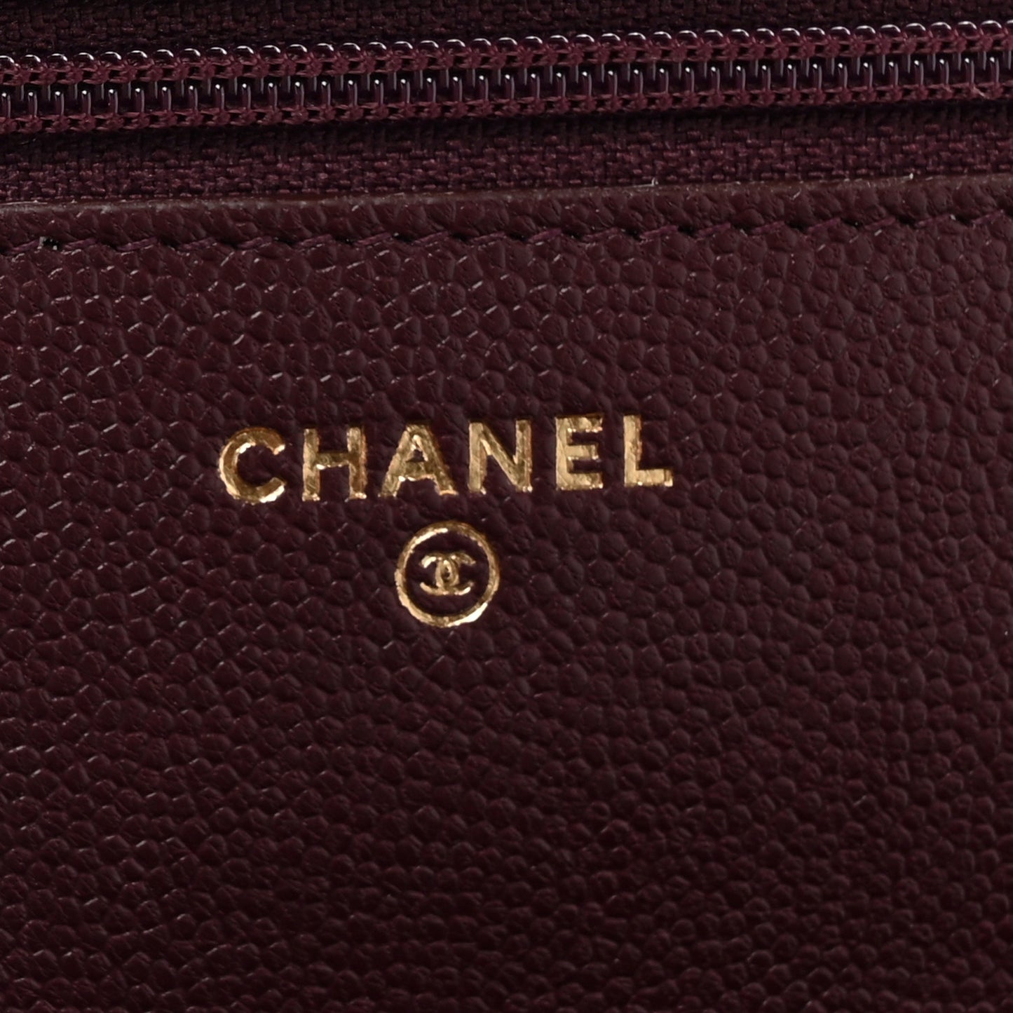 Caviar Quilted Boy Wallet On Chain WOC Burgundy