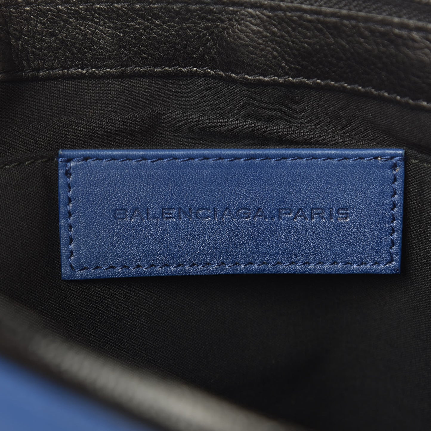 Nylon Calfskin Classic Hardware Large Clip Bleu Mineral