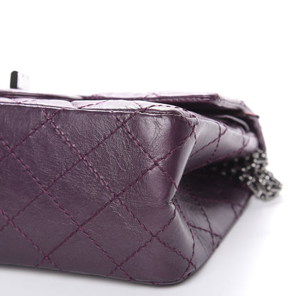 Chanel Metallic Aged Calfskin Quilted 2.55 Reissue 224 Flap Plum 9 of 12