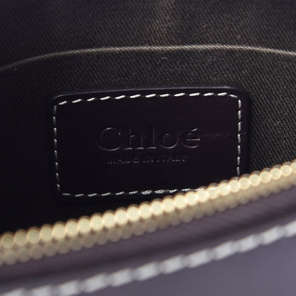 Chloe Shiny Calfskin Small Marcie Saddle Shoulder Bag Black Raisin 7 of 13