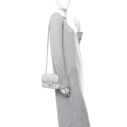 Chanel Metallic Calfskin Quilted Mini Rectangular Flap Silver 2 of 11