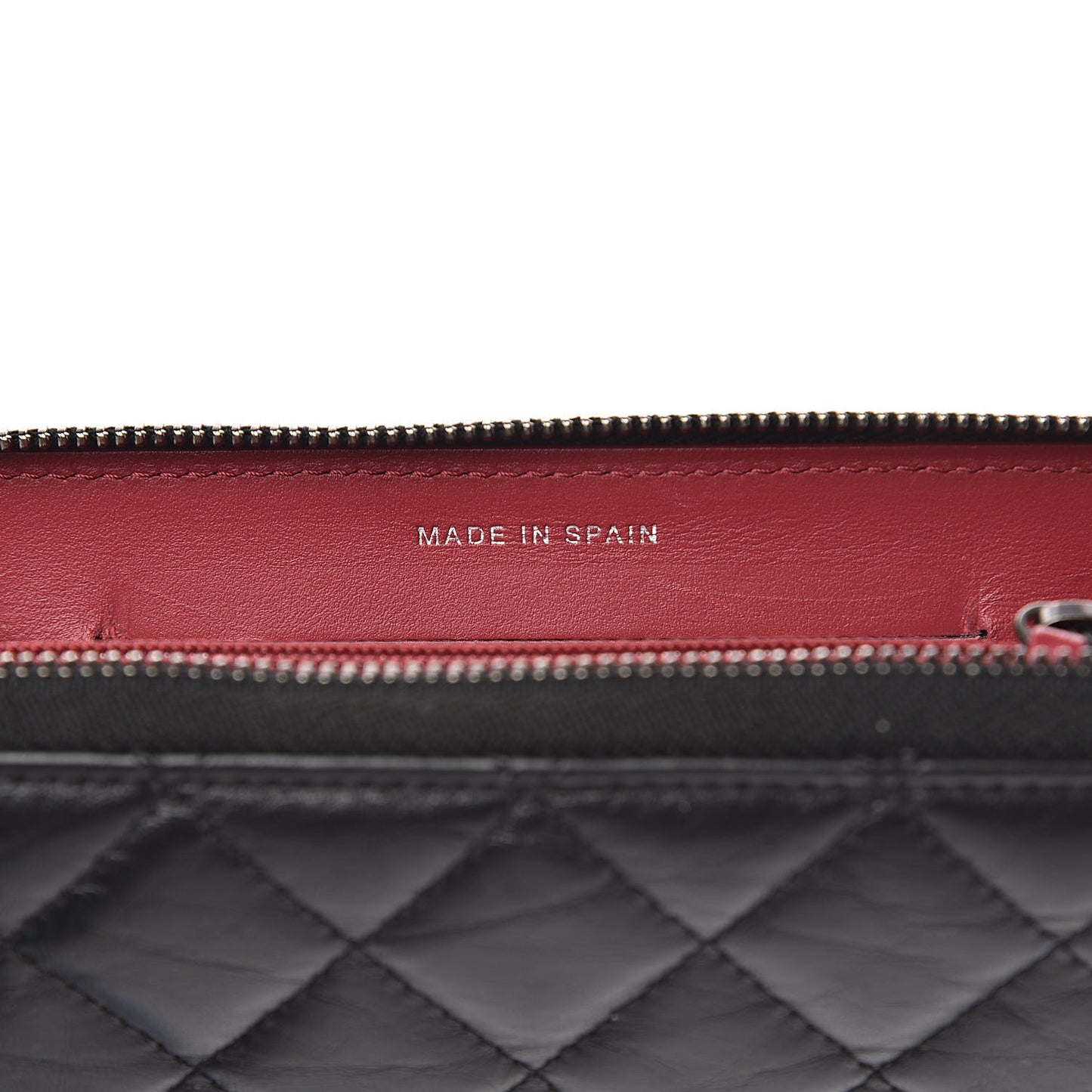 Aged Calfskin Quilted Small Gabrielle Zip Around Wallet Black
