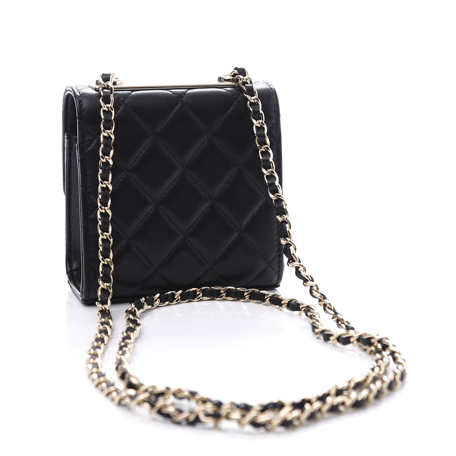 Chanel Lambskin Quilted Mini Trendy CC Chain Wallet Black 2 of 10