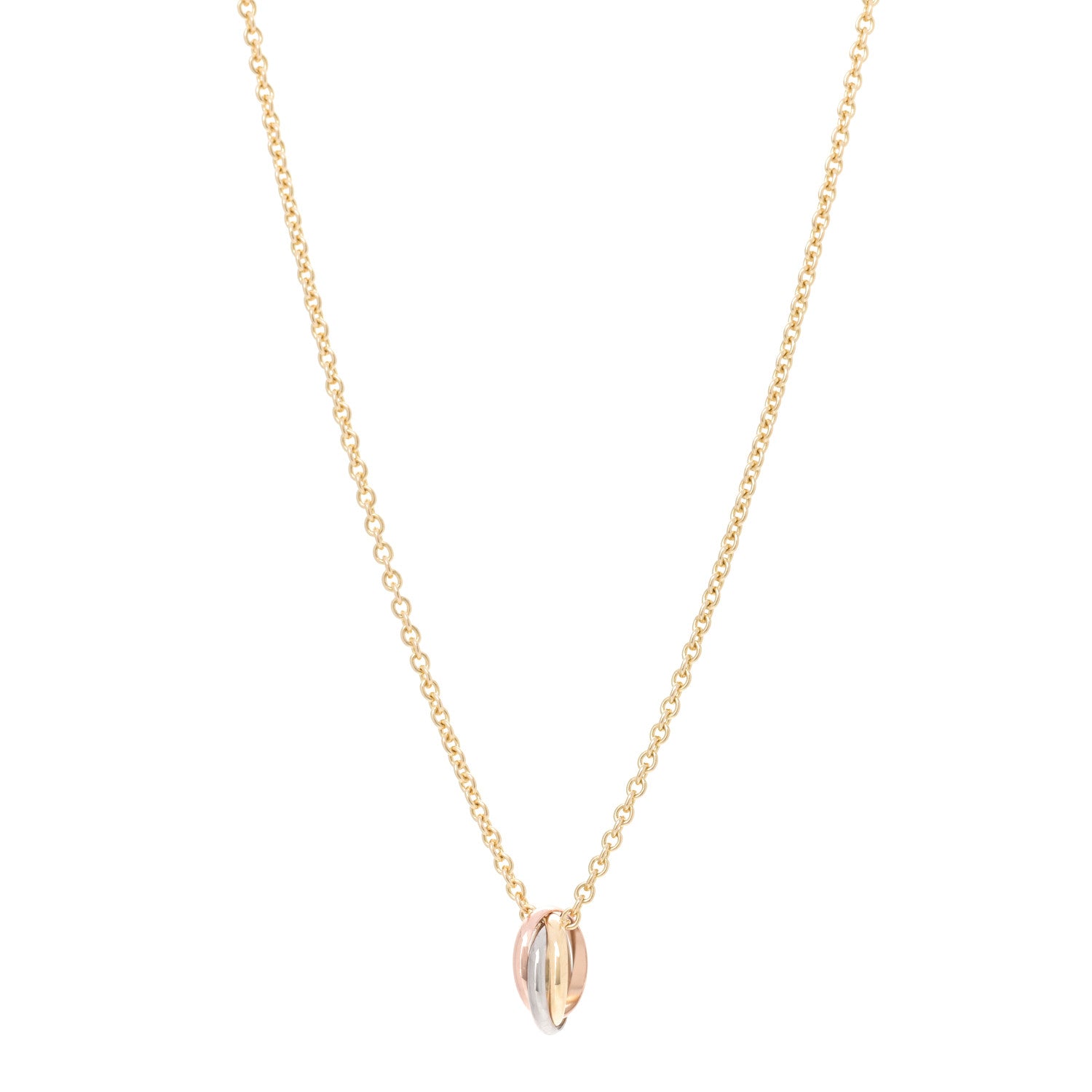 Cartier 18K Pink Yellow White Gold Trinity Pendant Necklace 1 of 5