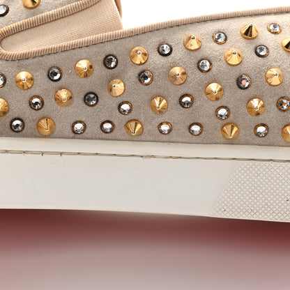 Christian Louboutin Veau Velours Spikes Womens Roller Boat Flat 44 Gold 20 of 22
