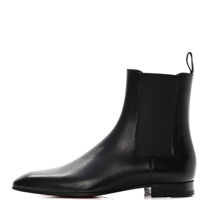 Christian Louboutin Calfskin Roadie Flat Chelsea Boots 40 Black 1 of 14