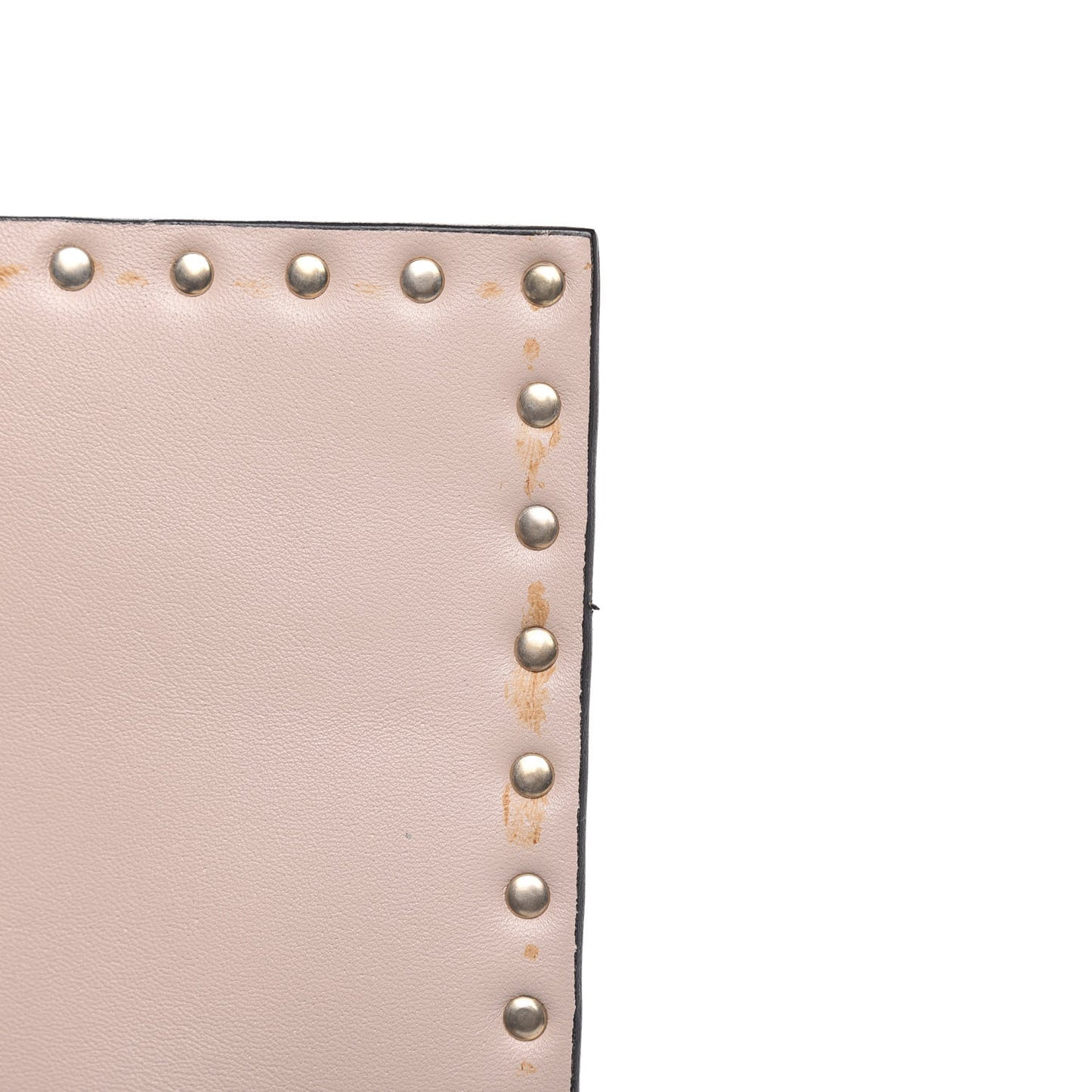 Nappa Monochrome Rockstud Wristlet Clutch Soft Yellow