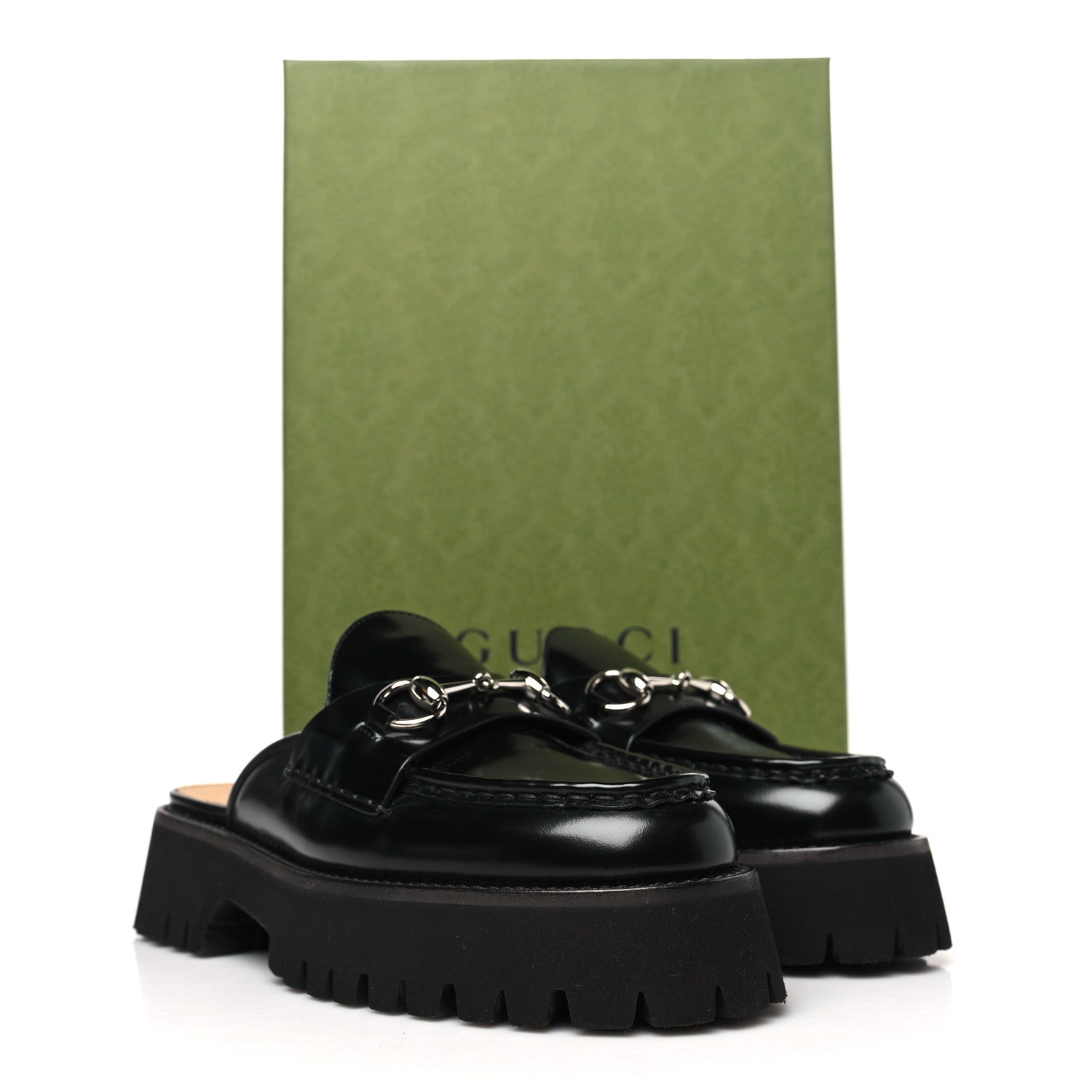 Gucci Magnum Calfskin Womens Horsebit Platform Mules 38.5 Black 10 of 10