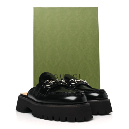 Gucci Magnum Calfskin Womens Horsebit Platform Mules 38.5 Black 10 of 10