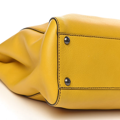 Fendi Vitello Zucca Medium Peekaboo Iconic Satchel Yellow Tobacco 9 of 10