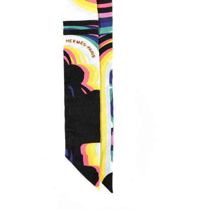 Hermes Silk Brides De Gala Shadow Twilly Black Jaune Multicolor 2 of 5