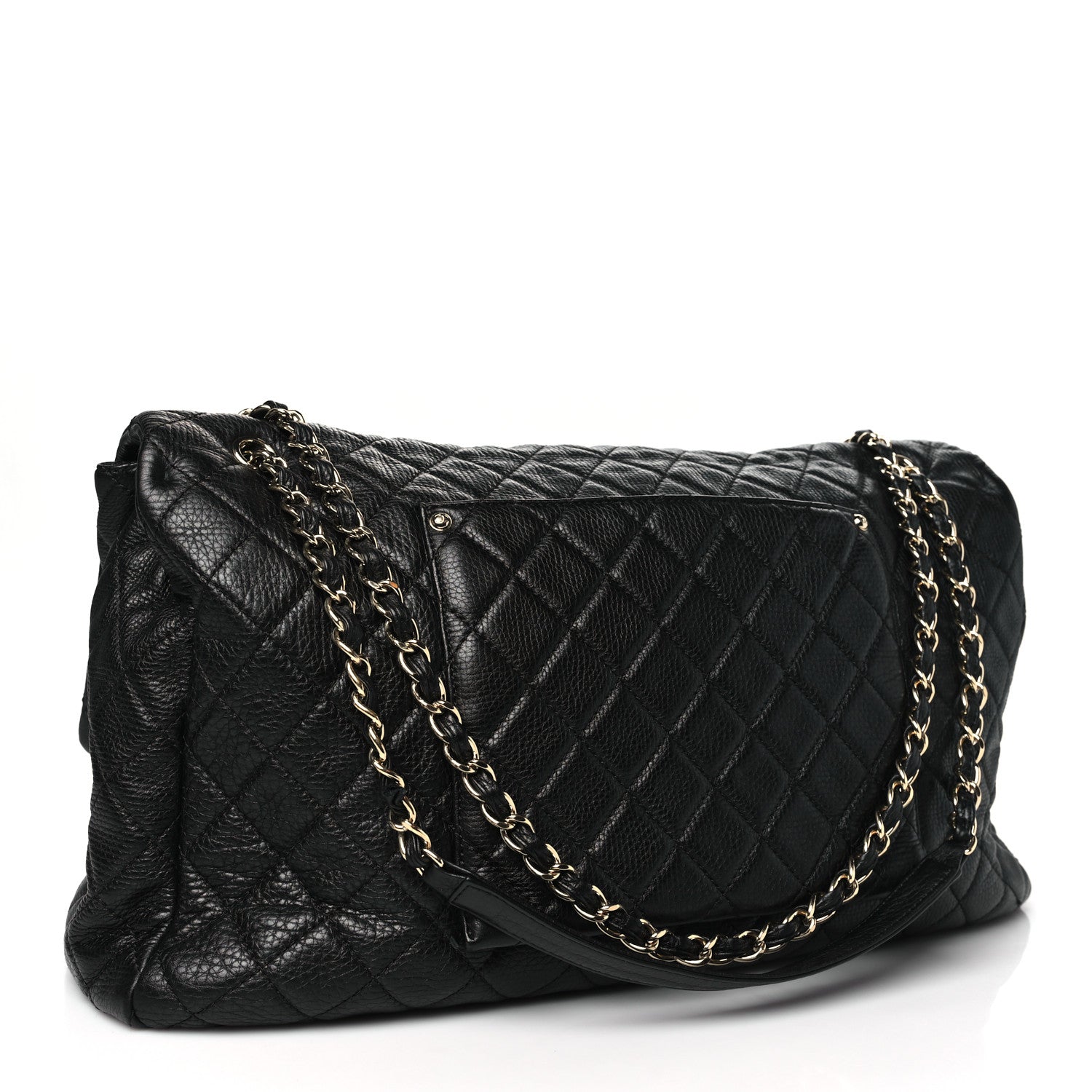 Chanel Calfskin Quilted XXL Travel Flap Bag Black 2 of 9