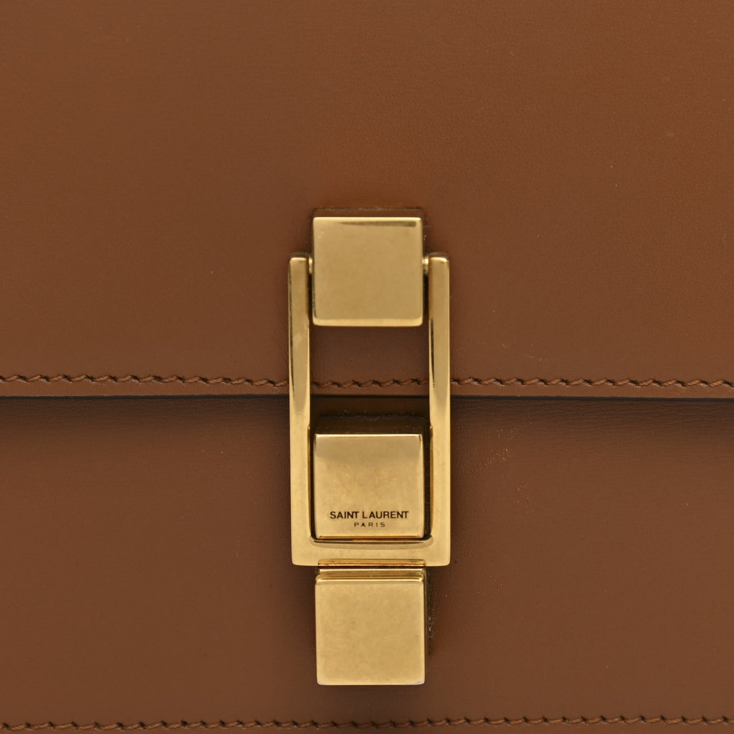 Smooth Calfskin Carre Satchel Brown