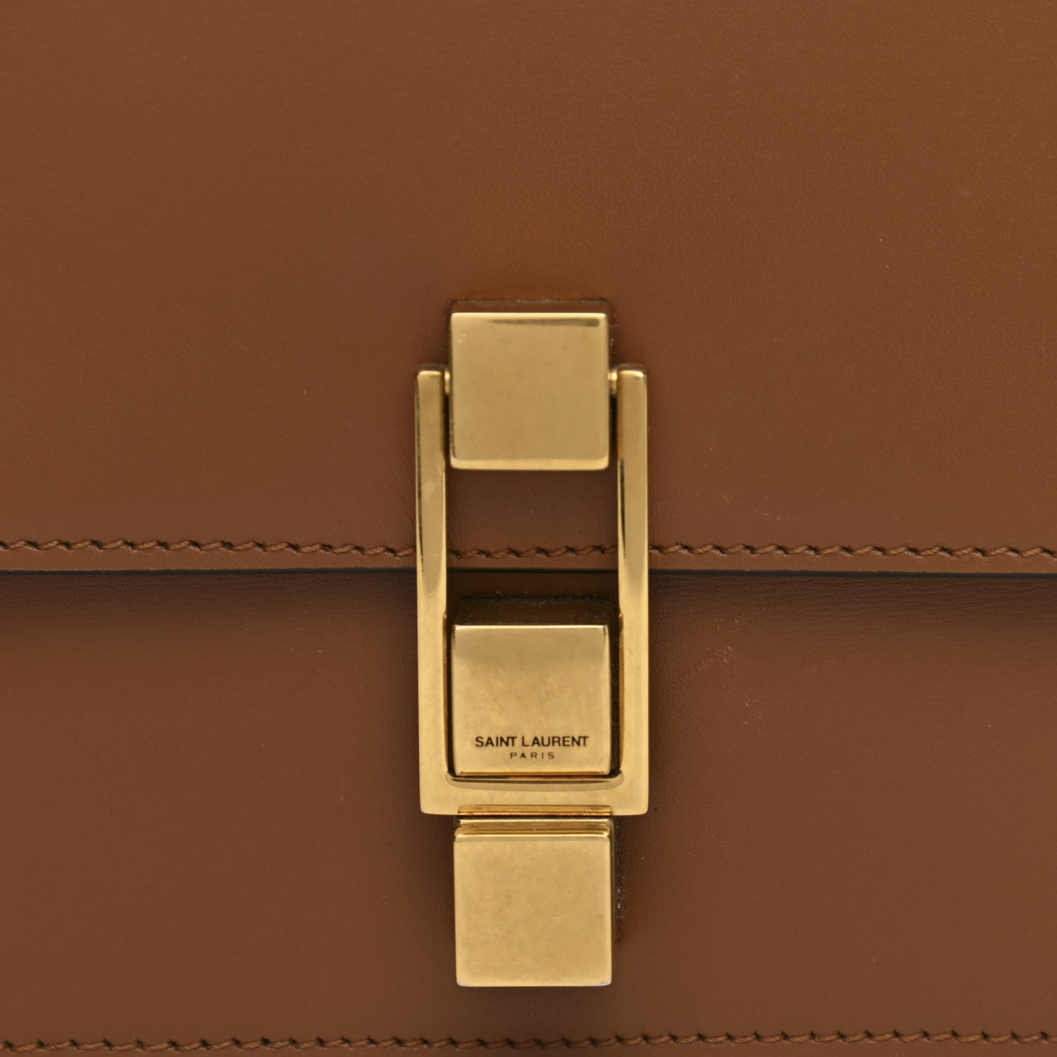 Saint Laurent Smooth Calfskin Carre Satchel Brown 8 of 11