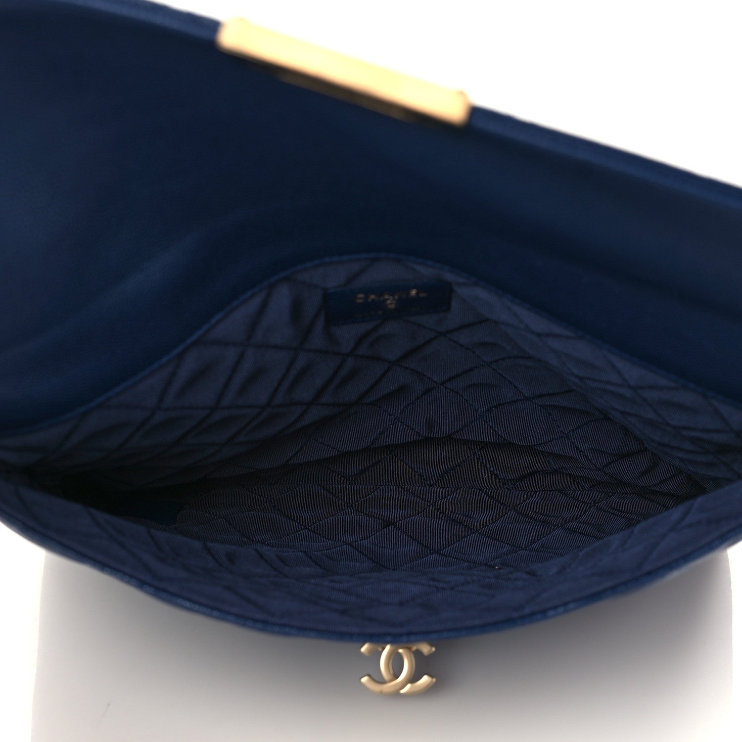 Chanel Caviar Quilted Medium Golden Class Pouch Navy 5 of 7