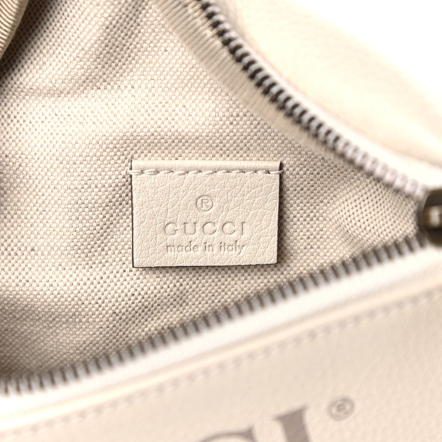 Gucci Grained Calfskin Small Logo Belt Bag White 5 of 10