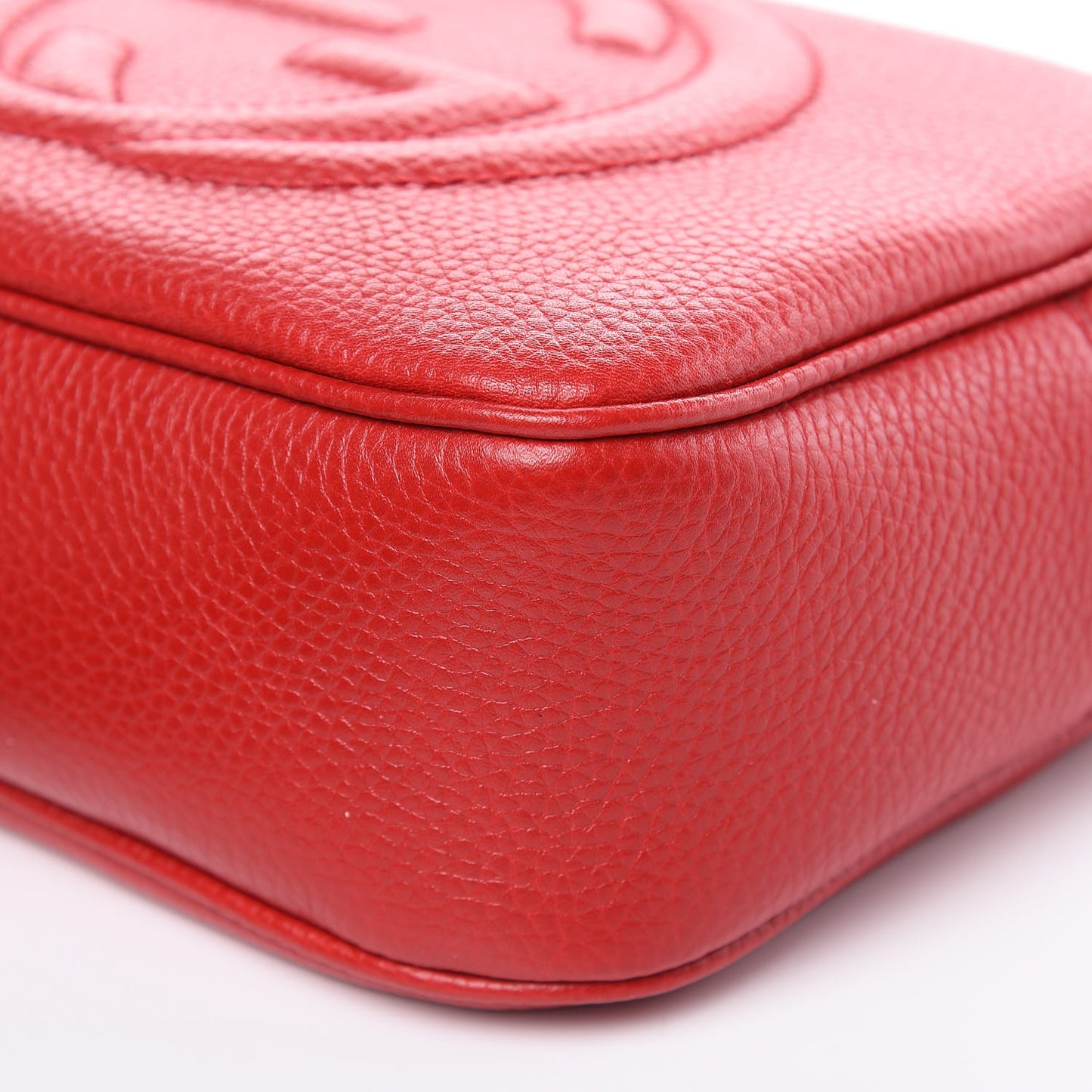 Pebbled Calfskin Small Soho Disco Bag Tabasco Red