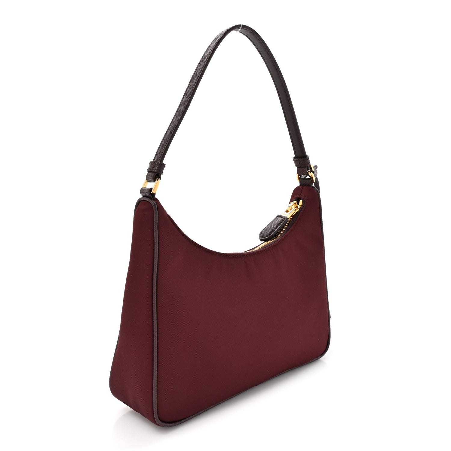 Prada Tessuto Nylon Saffiano Mini Re-Edition 2005 Bag Bordeaux 3 of 9