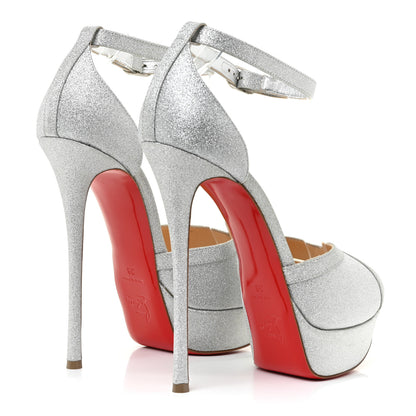 Christian Louboutin Mini Glitter Cathy 150 Pumps 39 Silver 4 of 18