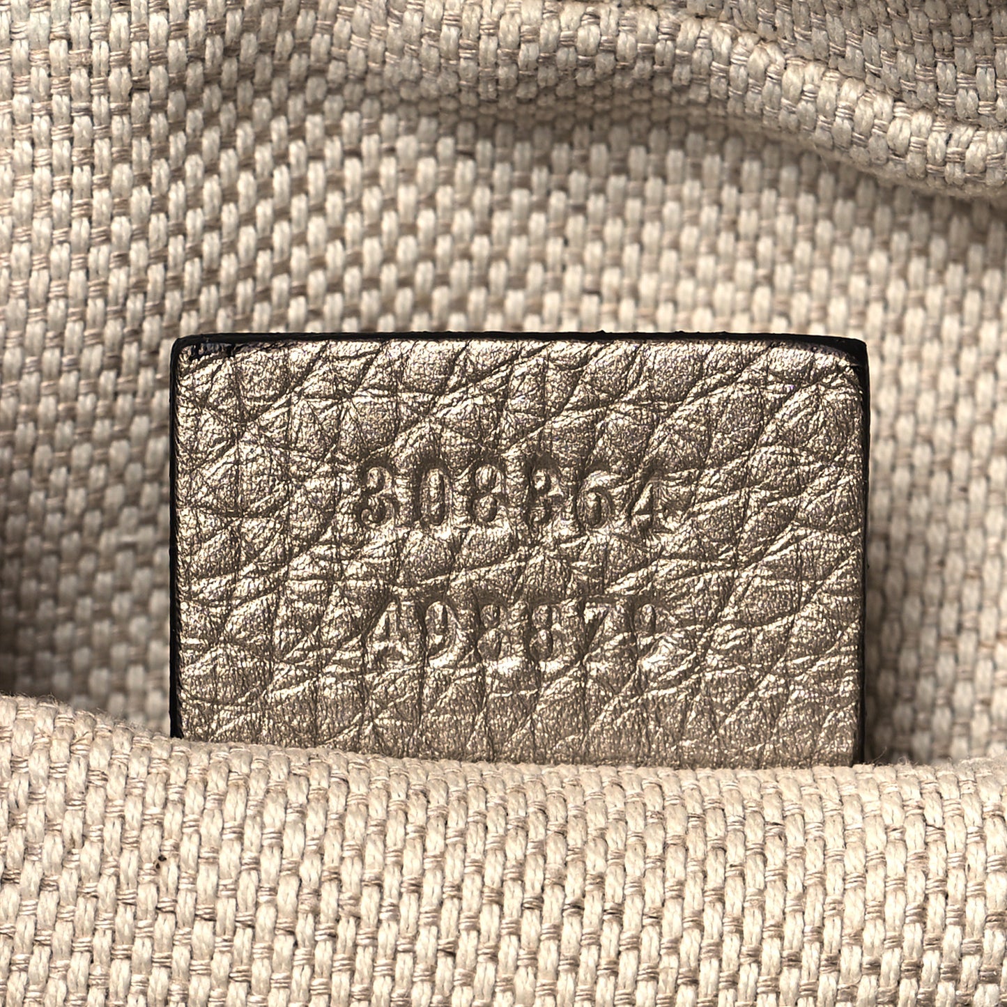 Metallic Pebbled Calfskin Small Soho Disco Bag Golden Beige