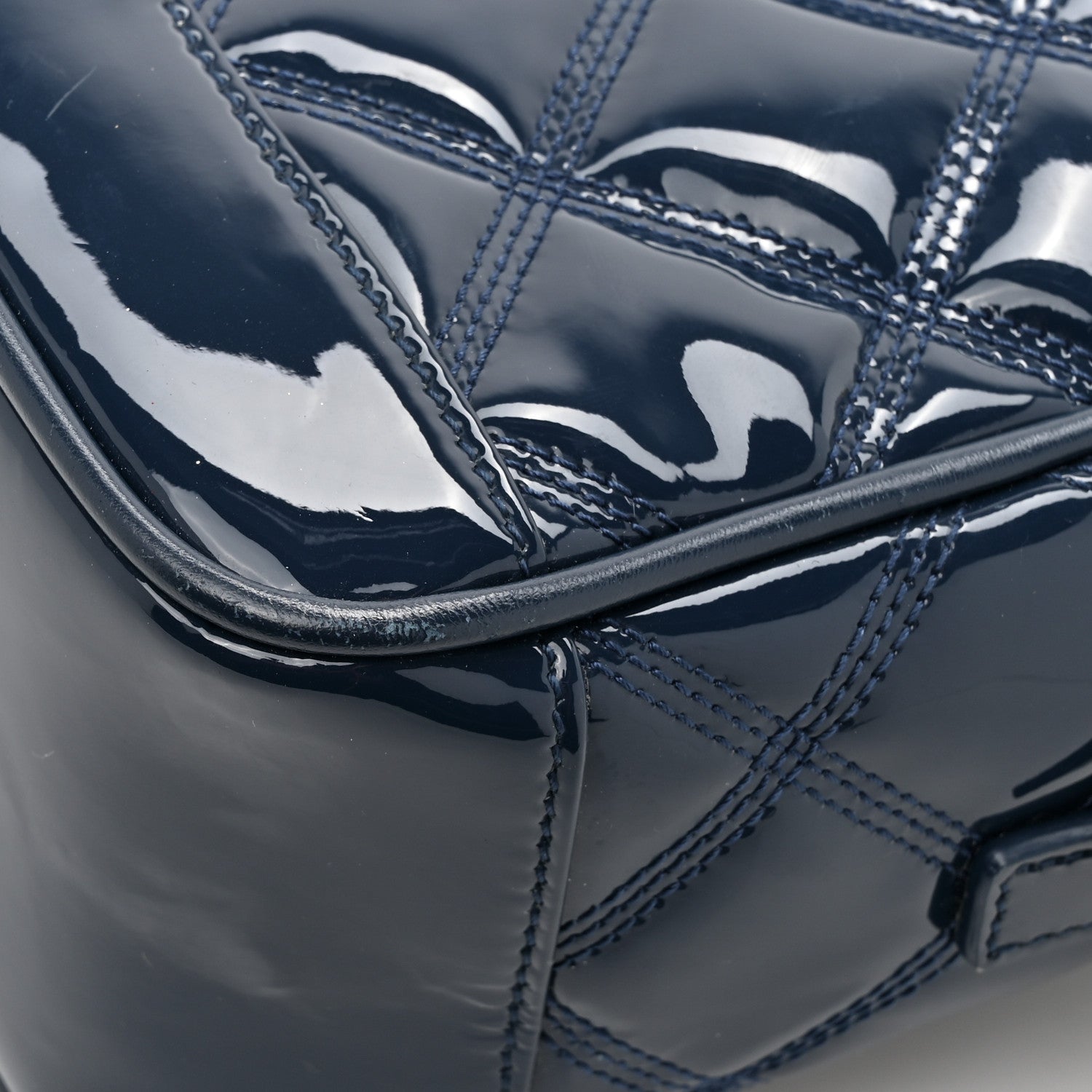 Saint Laurent Patent Quilted 80's Vanity Bag Blue 17 of 17