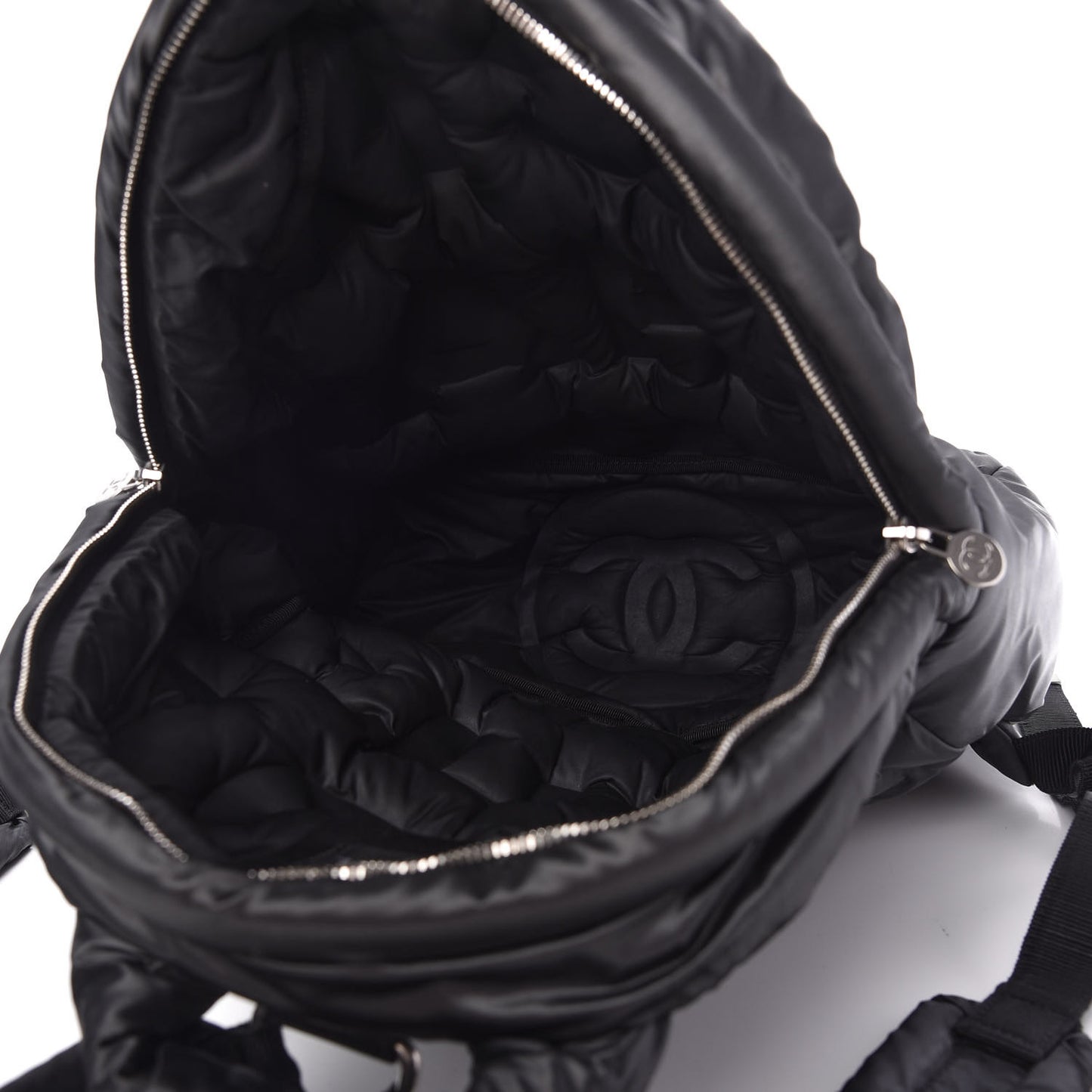 Nylon Embossed Small Doudoune Backpack Black